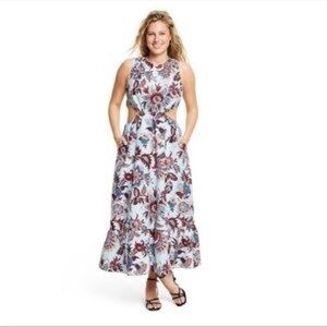 NWT Rhode x Target Blue Floral Cutout Midi / Maxi Dress